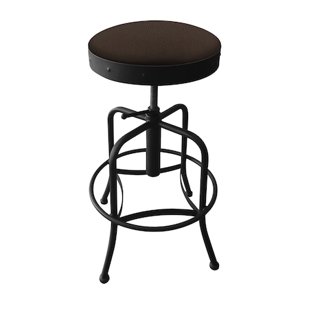 Holland Bar Stool Co Adjustable Stool, Black Wrinkle, Rein Coffee Seat 910BW025